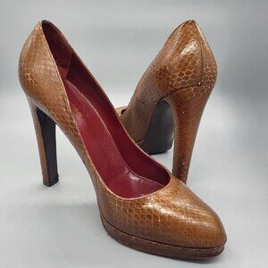 Sergio Rossi Snakeskin Platform Pumps